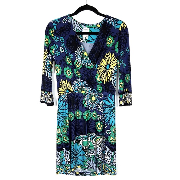 Ali Ro Dresses & Skirts - Ali Ro Blue Floral Knit Dress